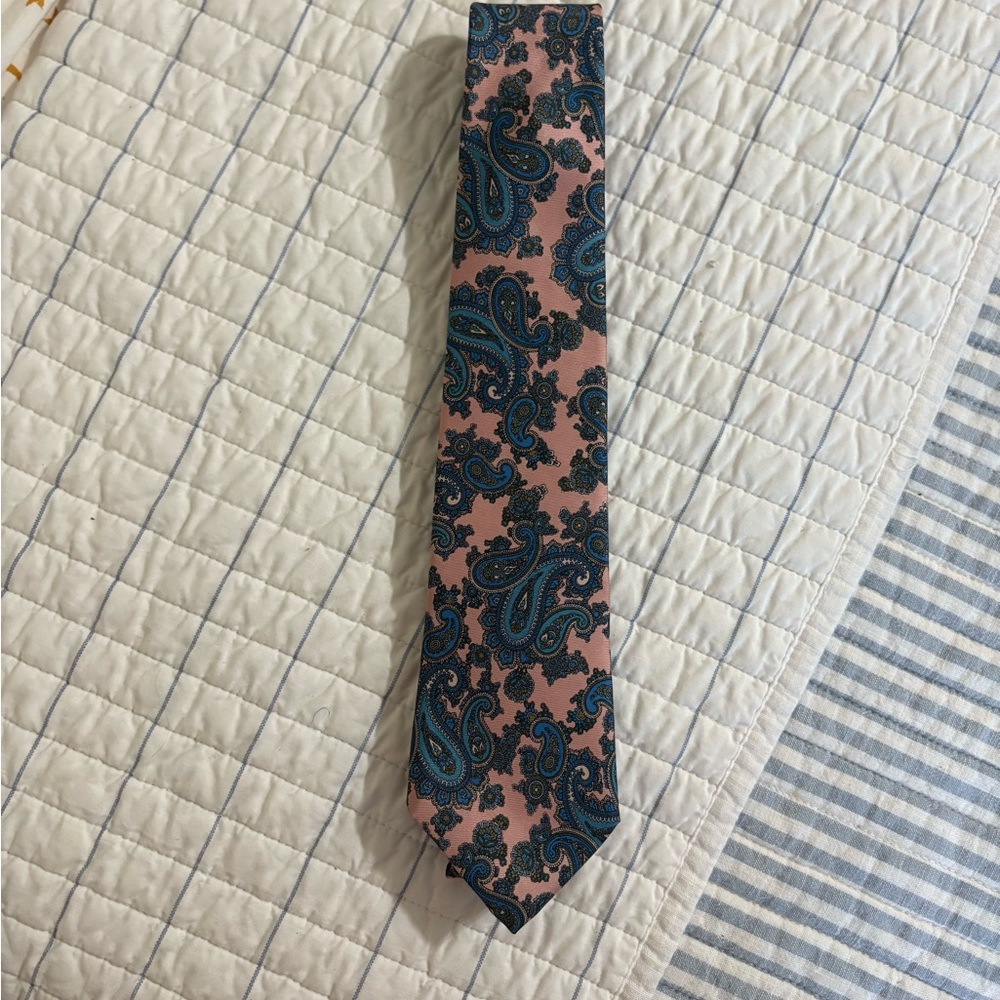 Diane Von Furstenberg Pink and Blue Paisley Tie